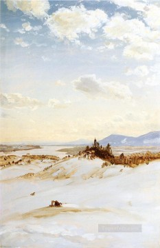 地味なシーン Painting - 冬景色 オラナ風景 ハドソン川フレデリック・エドウィン教会